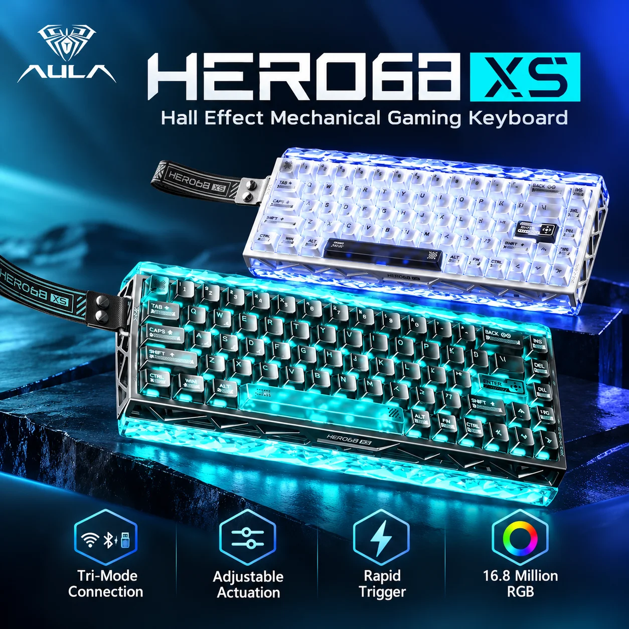 Gaming Keyboard Nearby - Teclado Gamer AULA Hero68 XS com