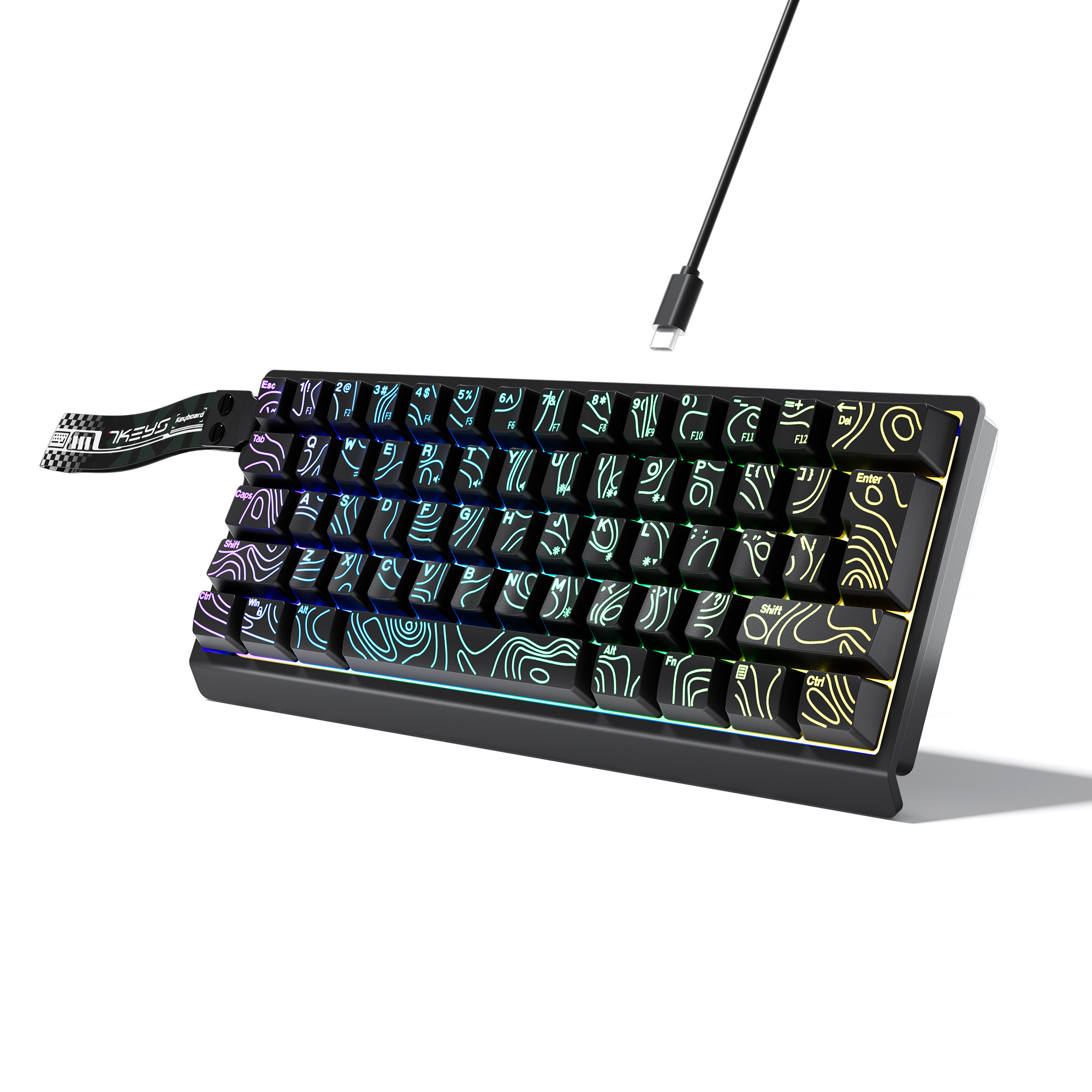 Keyboard Gaming Blue Switch - Teclado Compacto com Fio 60% com