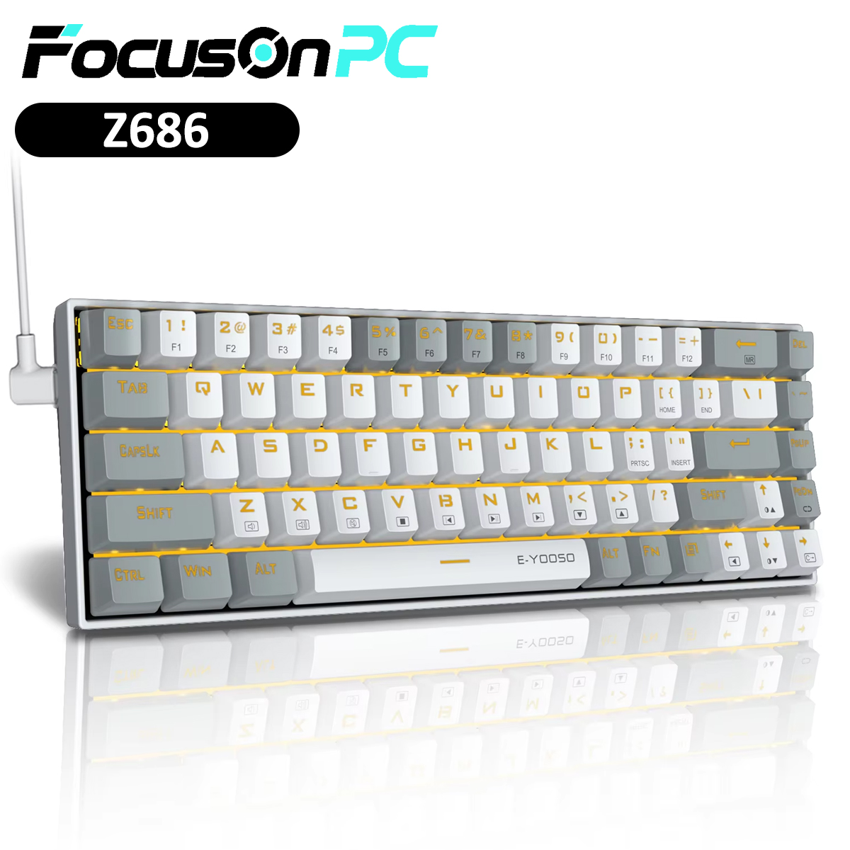 Keyboard Gaming Blue Switch - Teclado Mecânico Gamer USB Mini Slim
