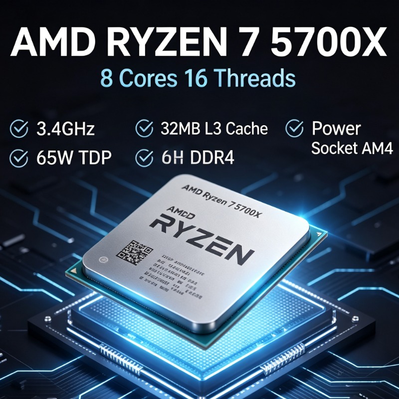 Amd Cpu Ryzen 7 - CPU AM4 compatível com DDR4 AMD