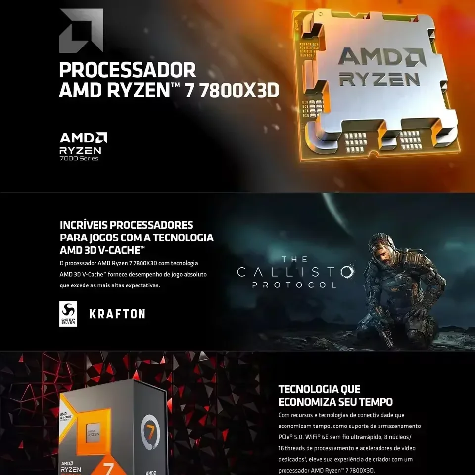 Processador AMD Ryzen 7 5700X3 - Amd Cpu Ryzen 7 avaliação e preço