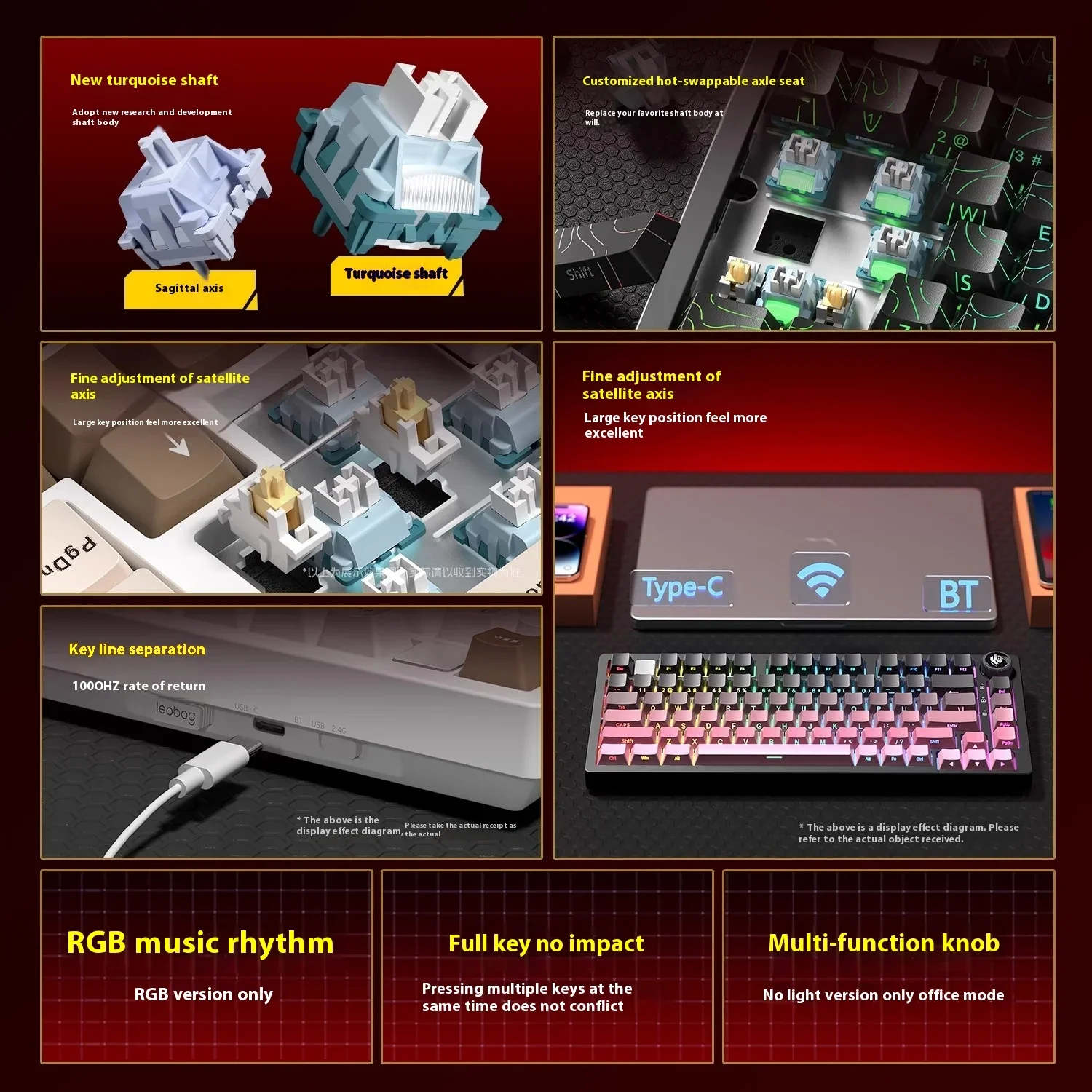 Leobog hi75c teclado mecânico  - Gaming Keyboard Hot Swappable avaliação e preço