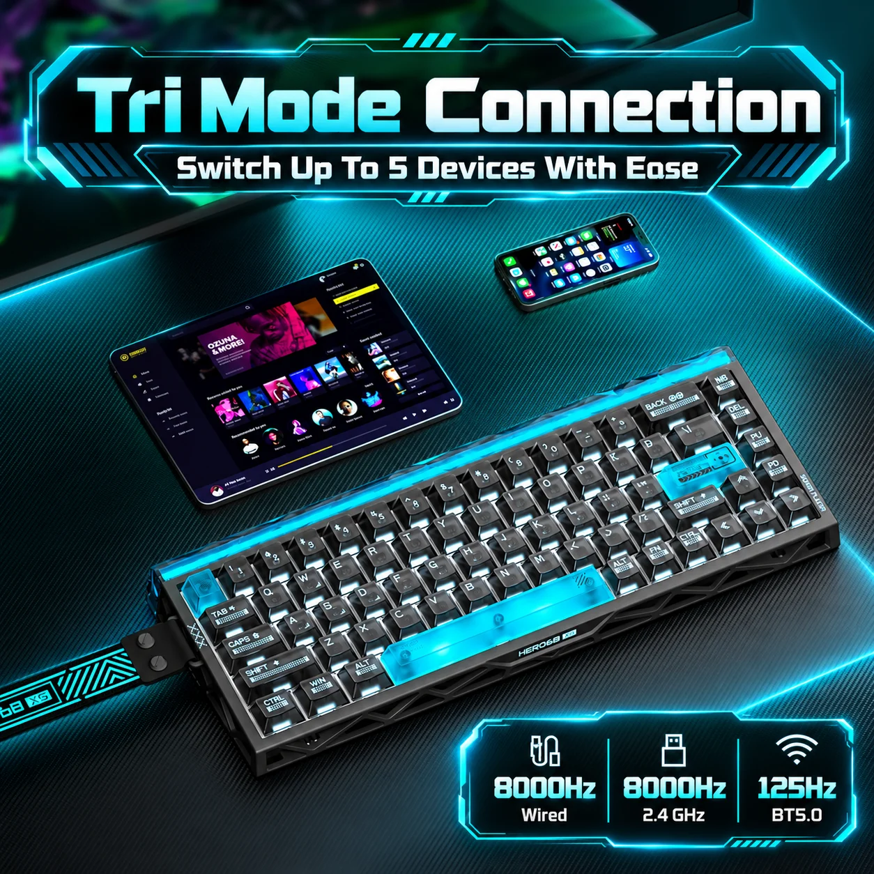Teclado Gamer AULA Hero68 XS c - Gaming Keyboard Nearby avaliação e preço