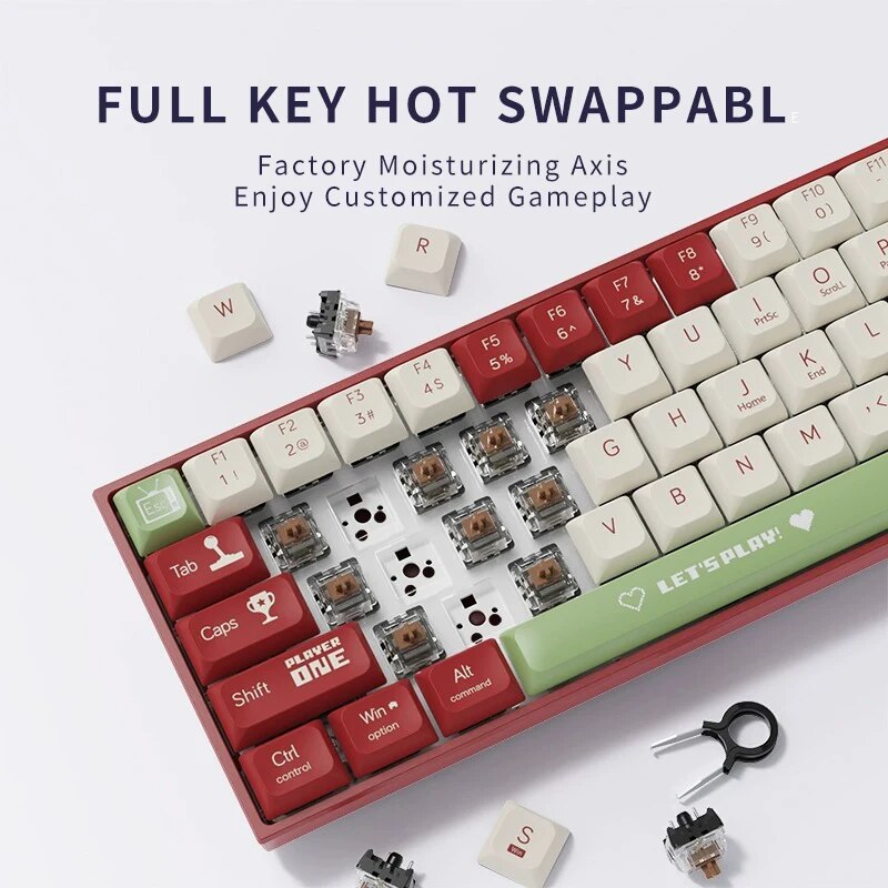 AJAZZ-AK680 Teclado mecânico c - Gaming Keyboard Hot Swappable avaliação e preço