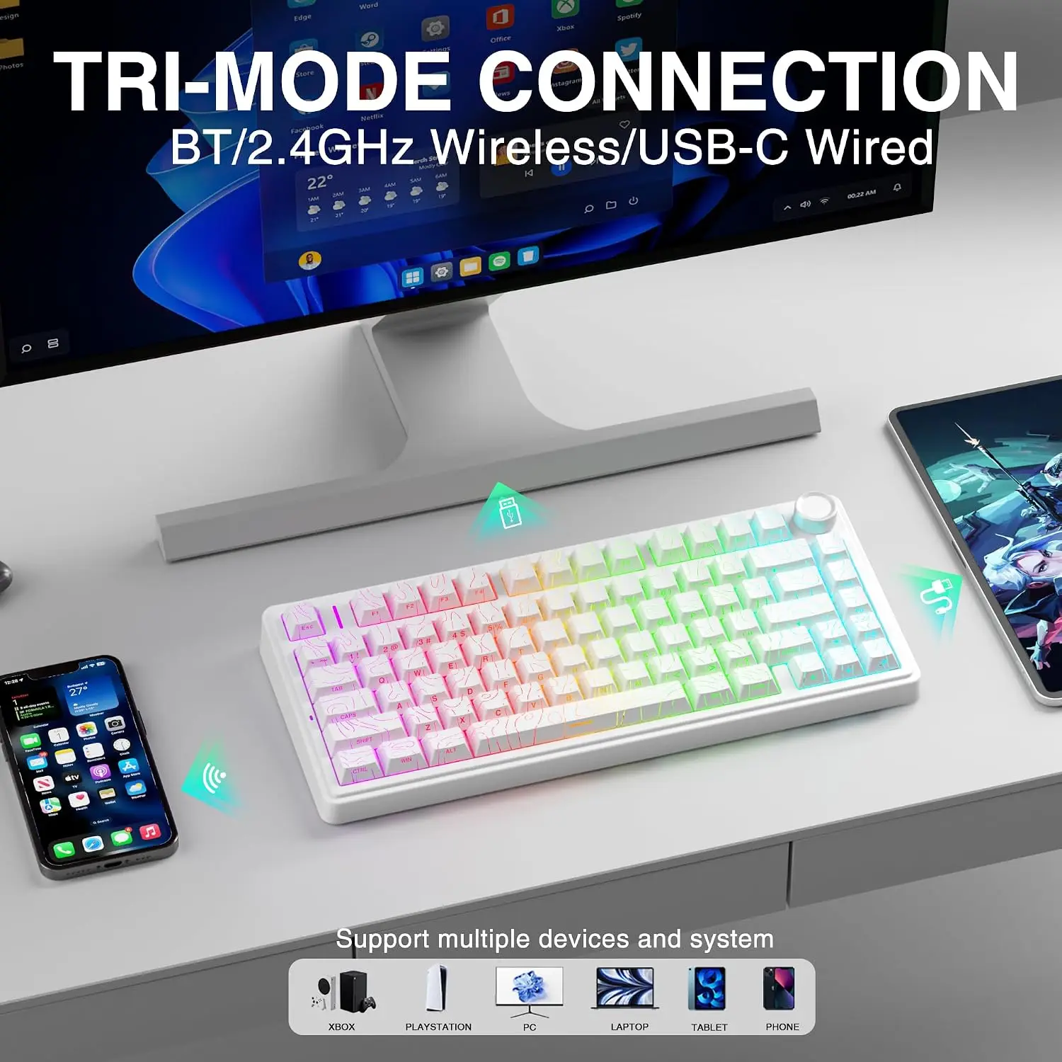 Teclado Mecânico Gamer AULA F7 - Gaming Keyboard No Rgb avaliação e preço